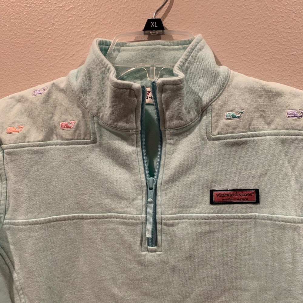 mint green vineyard vines quarter zip